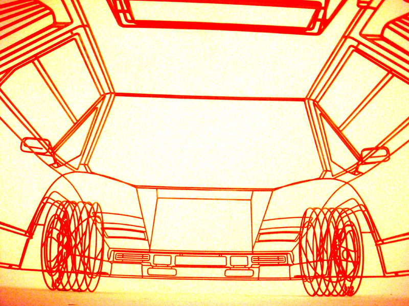 Illustration for article titled Artist Creates Wireframe Lamborghini Countach